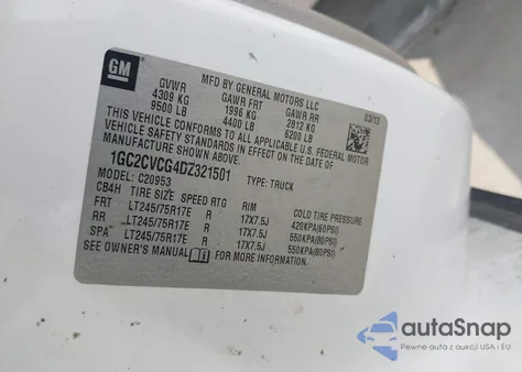 2013 Chevrolet Silverado 2500Hd Work Truck from USA, damaged, VIN 1GC2CVCG4DZ321501